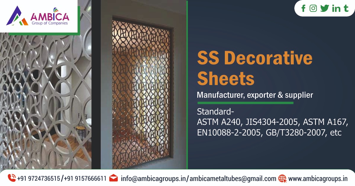 SS Decorative Sheets Suppliers In India